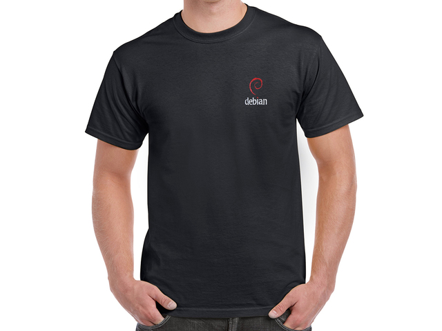 Debian (type 2) T-Shirt (black) - HELLOTUX