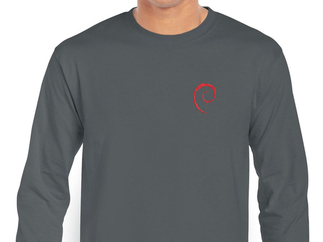 Debian Swirl Long Sleeve T-Shirt (grey)