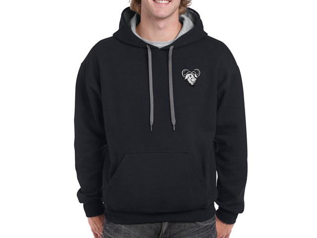 GNU hoodie (black-grey) - HELLOTUX