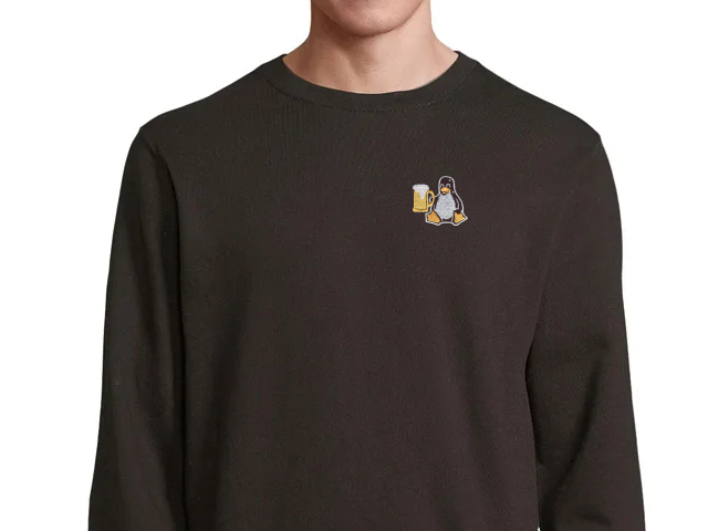 Tux with beer sweatshirt (black)