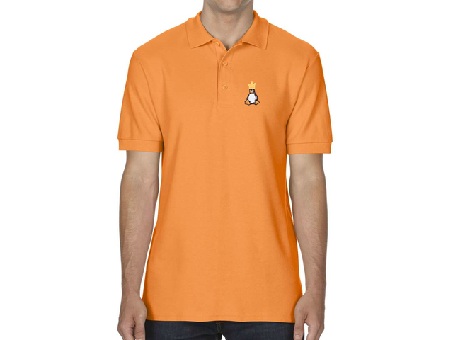 Tux with crown Polo Shirt (orange)