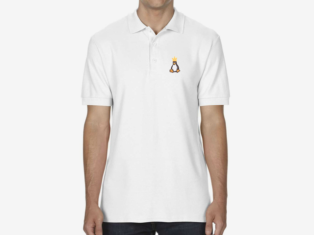 Tux with crown Polo Shirt (white)