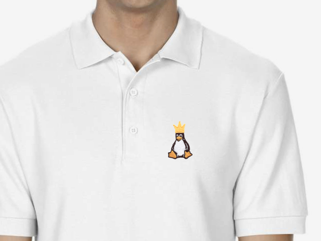 Tux with crown Polo Shirt (white)