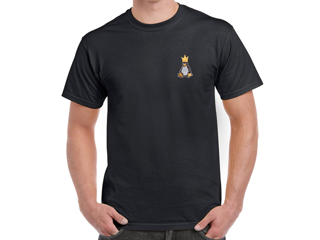 Tux with crown T-Shirt (black)