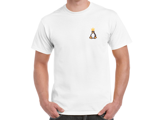 Tux with crown T-Shirt (white)