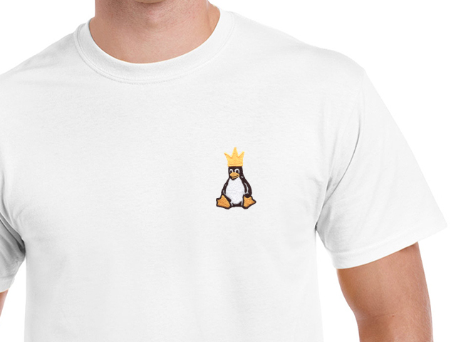 Tux with crown T-Shirt (white)