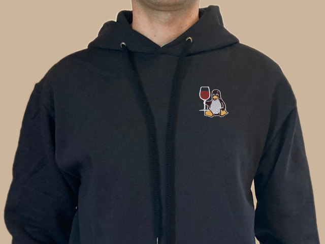 Tux with wine hoodie (black)