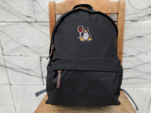 Tux with wine laptop backpack