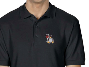 Tux with wine Polo Shirt (black)