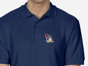 Tux with wine Polo Shirt (dark blue)