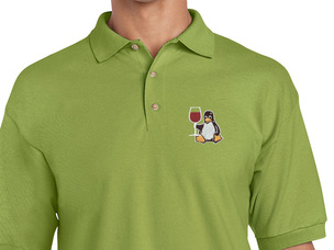 Tux with wine Polo Shirt (green) old type