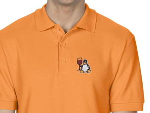 Tux with wine Polo Shirt (orange)