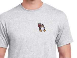 Tux with wine T-Shirt (ash grey)