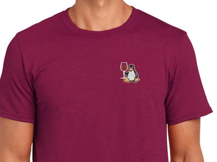 Tux with wine T-Shirt (berry)