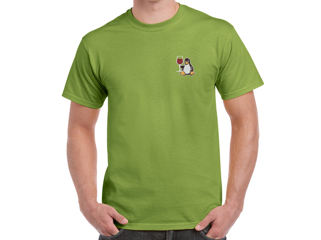 Tux with wine T-Shirt (green)