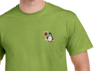 Tux with wine T-Shirt (green)