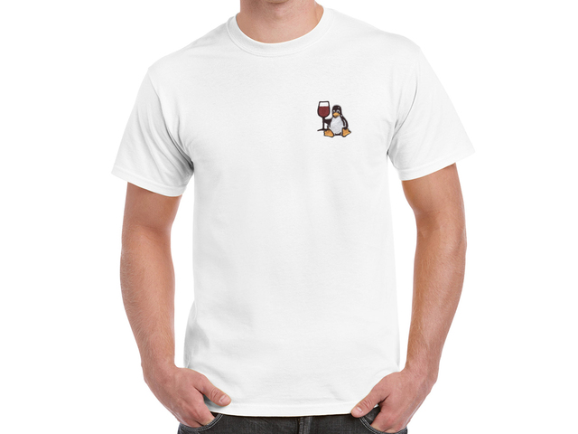 Tux with wine T-Shirt (white)