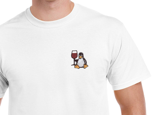 Tux with wine T-Shirt (white)